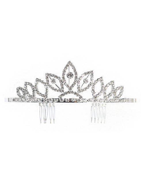 Tip Top Kids Girls Multi Color Leaf Pattern Rhinestone Wedding Pageant Tiara - SophiasStyle.com